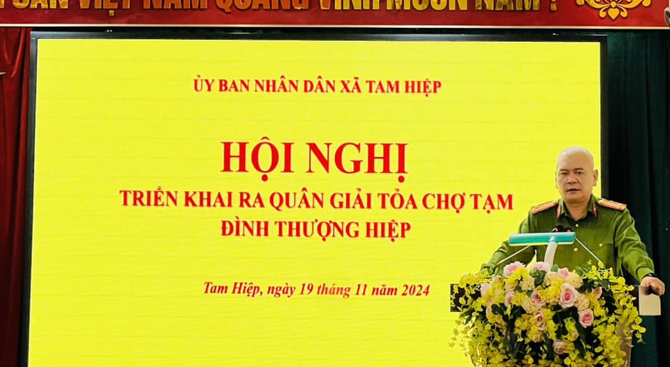 UBND xã Tam Hiệp triển khai Ra quân giải toả chợ tạm đình Thượng Hiệp