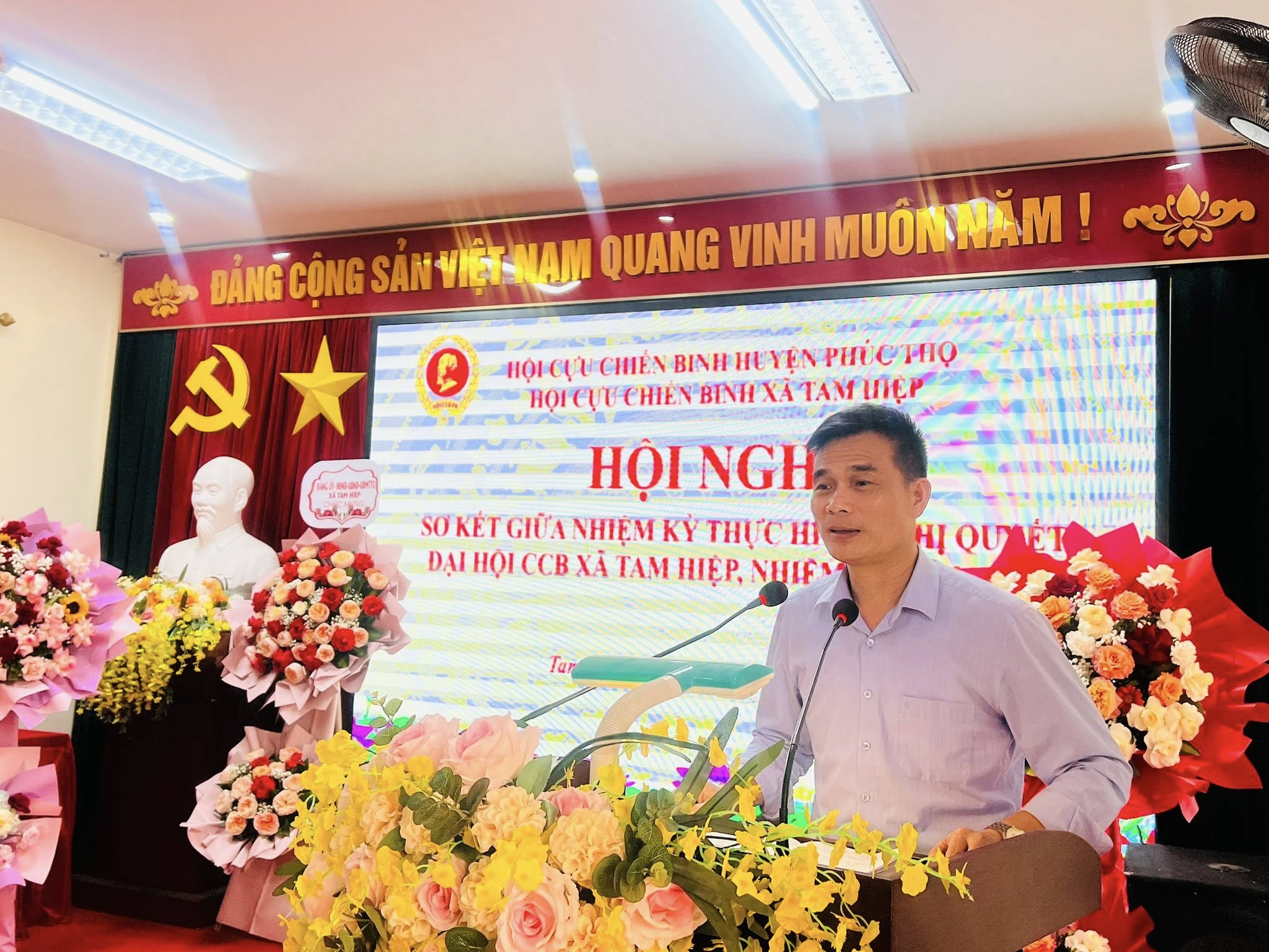 HỘI CỰU CHIẾN BINH XÃ TAM HIỆP SƠ KẾT GIỮA NHIỆM KỲ THỰC HIỆN NGHỊ QUYẾT ĐẠI HỘI CỰU CHIẾN BINH XÃ NHIỆM KỲ 2022- 2027